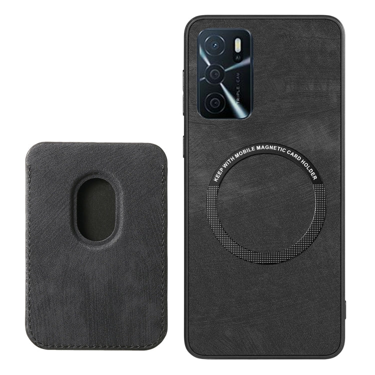 For OPPO Reno5 5G Retro Leather Card Bag Magnetic Phone Case(Black) - OPPO Cases by buy2fix | Online Shopping UK | buy2fix