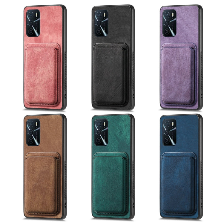 For OPPO Find X5 Pro Retro Leather Card Bag Magnetic Phone Case(Black) - OPPO Cases by buy2fix | Online Shopping UK | buy2fix