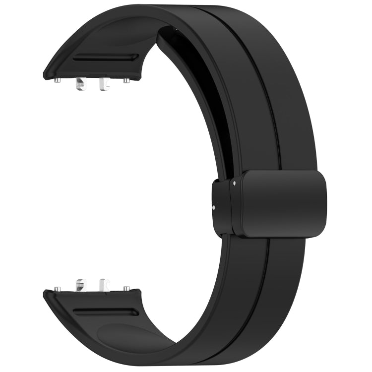 For Samsung Galaxy Fit 3 SM-R390 Magnetic Folding Buckle Silicone Watch Band(Black) - Watch Bands by buy2fix | Online Shopping UK | buy2fix