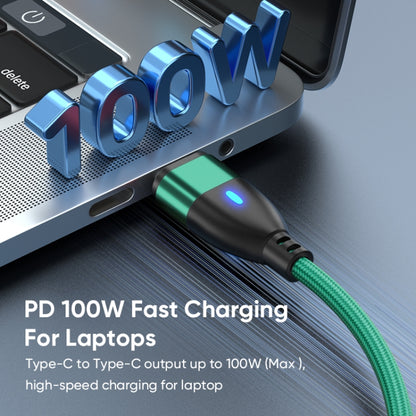 ENKAY 3 in 1 PD100W Type-C to Type-C / 8 Pin / Micro USB Magnetic Fast Charging Cable, Cable Length:1.8m(Green) - Charging Cable & Head by ENKAY | Online Shopping UK | buy2fix