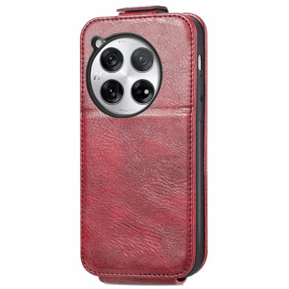 For OnePlus 12 Zipper Wallet Vertical Flip Leather Phone Case(Red) - OnePlus Cases by buy2fix | Online Shopping UK | buy2fix