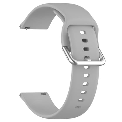 For Xiaomi Watch 2 Solid Color Metal Silver Buckle Silicone Watch Band, Size: L(Gray) - Watch Bands by buy2fix | Online Shopping UK | buy2fix