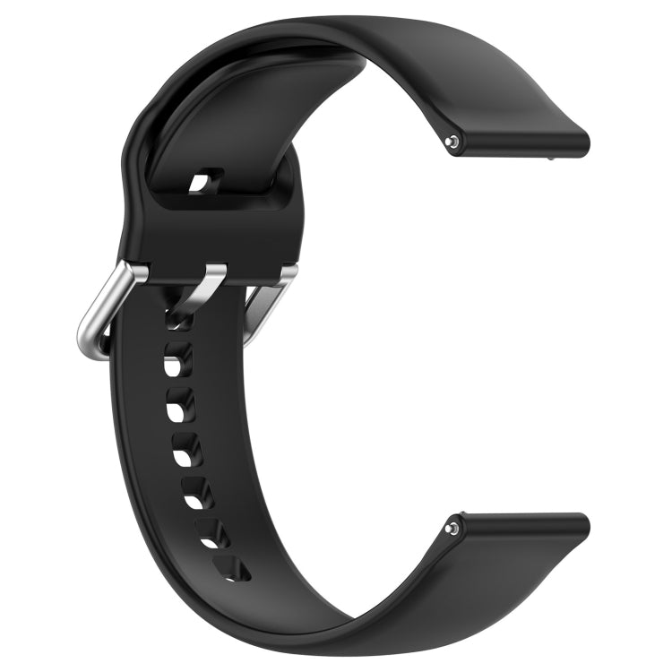 For Xiaomi Watch 2 Solid Color Metal Silver Buckle Silicone Watch Band, Size: L(Black) - Watch Bands by buy2fix | Online Shopping UK | buy2fix