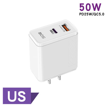 QC5.0 USB / PD25W Type-C Super Fast Charging Full Protocol Phone Charger, US Plug(White) - USB Charger by buy2fix | Online Shopping UK | buy2fix