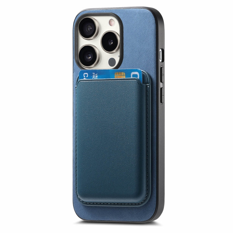 For iPhone 7 / 8 / SE 2022 Retro Magsafe Card Bag PU Back Cover Phone Case(Blue) - iPhone SE 2022 / 2020 / 8 / 7 Cases by buy2fix | Online Shopping UK | buy2fix