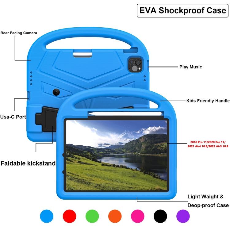 For iPad Air 11 2024 Sparrow Style Shockproof Kickstand EVA Tablet Case(Blue) - iPad Air 11 2024 Cases by buy2fix | Online Shopping UK | buy2fix