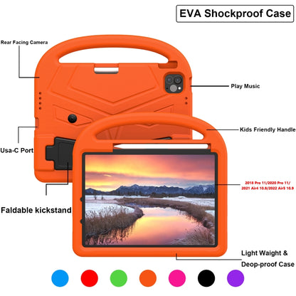 For iPad Pro 11 2024 Sparrow Style Shockproof Kickstand EVA Tablet Case(Orange) - iPad Pro 11 2024 Cases by buy2fix | Online Shopping UK | buy2fix