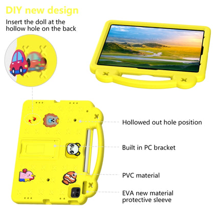 For iPad Air 13 2024 Handle Kickstand Children EVA Shockproof Tablet Case(Yellow) - iPad Air 13 2024 Cases by buy2fix | Online Shopping UK | buy2fix