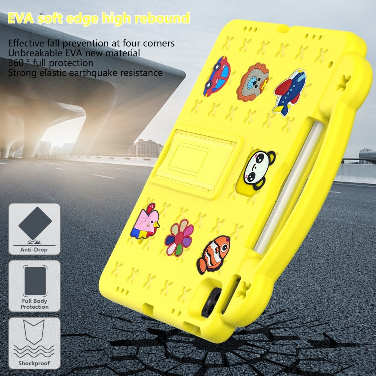 For iPad Pro 13 2024 Handle Kickstand Children EVA Shockproof Tablet Case(Yellow) - iPad Pro 13 2024 Cases by buy2fix | Online Shopping UK | buy2fix