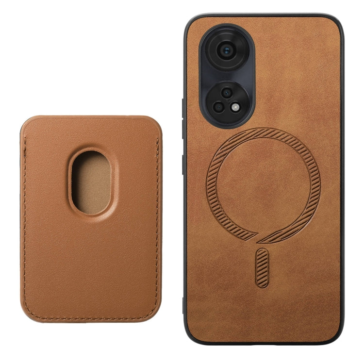 For OPPO Find X7 5G Retro Magsafe Card Bag PU Back Cover Phone Case(Brown) - Find X7 Cases by buy2fix | Online Shopping UK | buy2fix