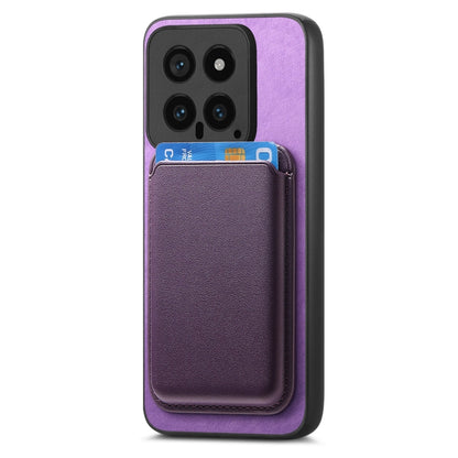 For Xiaomi Redmi 13C Retro Magsafe Card Bag PU Back Cover Phone Case(Purple) - 13C Cases by buy2fix | Online Shopping UK | buy2fix