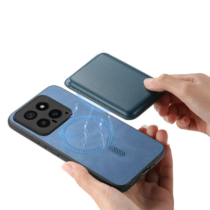 For Xiaomi Redmi K60 Ultra Retro Magsafe Card Bag PU Back Cover Phone Case(Blue) - Redmi K60 Ultra Cases by buy2fix | Online Shopping UK | buy2fix