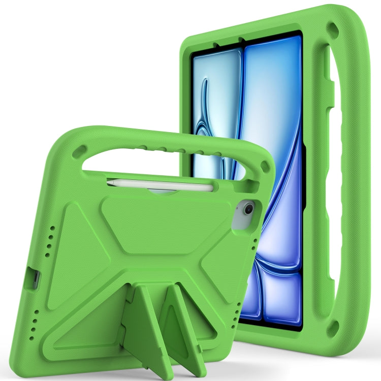 For iPad Air 11 / Pro 11 2024 Handle EVA Shockproof Tablet Case with Holder(Green) - iPad Air 11 2024 Cases by buy2fix | Online Shopping UK | buy2fix