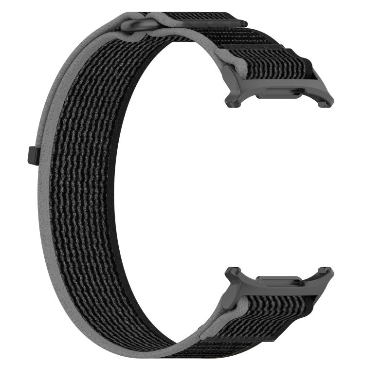 For Samsung Galaxy Watch Ultra 47mm Hook and Loop Fastener Loop Nylon Watch Band(Black+Gray) - Watch Bands by buy2fix | Online Shopping UK | buy2fix