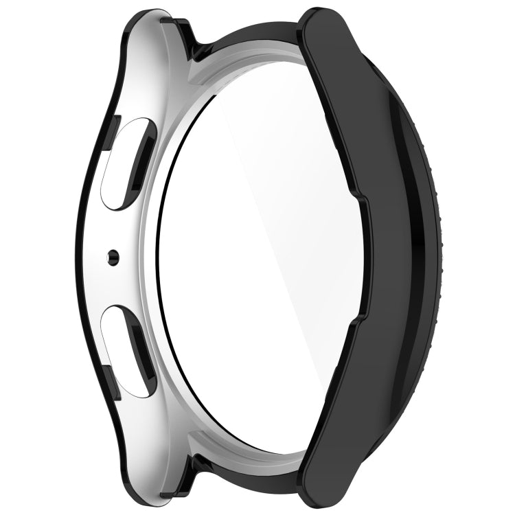 For Samsung Galaxy Watch 7 44mm Single Row Diamond PC + Tempered Film Integrated Watch Protective Case(Black) - Watch Cases by buy2fix | Online Shopping UK | buy2fix