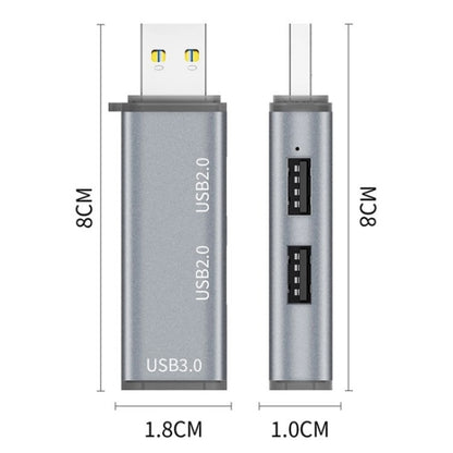 ADS-302A 3 in 1 USB to USB 3.0 / 2.0 Hub Expansion Station USB Adapter(Grey) - USB Adapter by buy2fix | Online Shopping UK | buy2fix