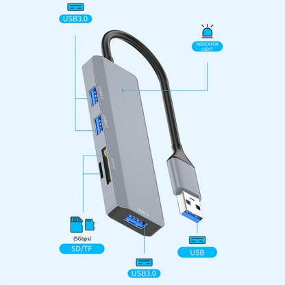 ADS-310A USB Adapter to 3 x USB 3.0 + 2 x Card Reader Slots Multi-Port Hub - USB 3.0 HUB by buy2fix | Online Shopping UK | buy2fix