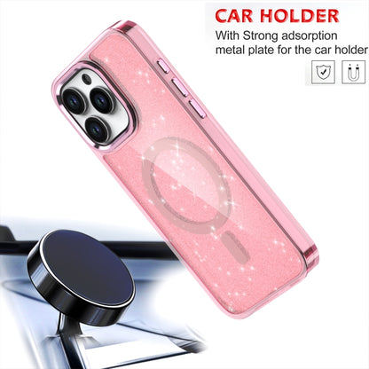 For iPhone 15 Pro Glitter MagSafe Shockproof Phone Case(Pink) - iPhone 15 Pro Cases by buy2fix | Online Shopping UK | buy2fix