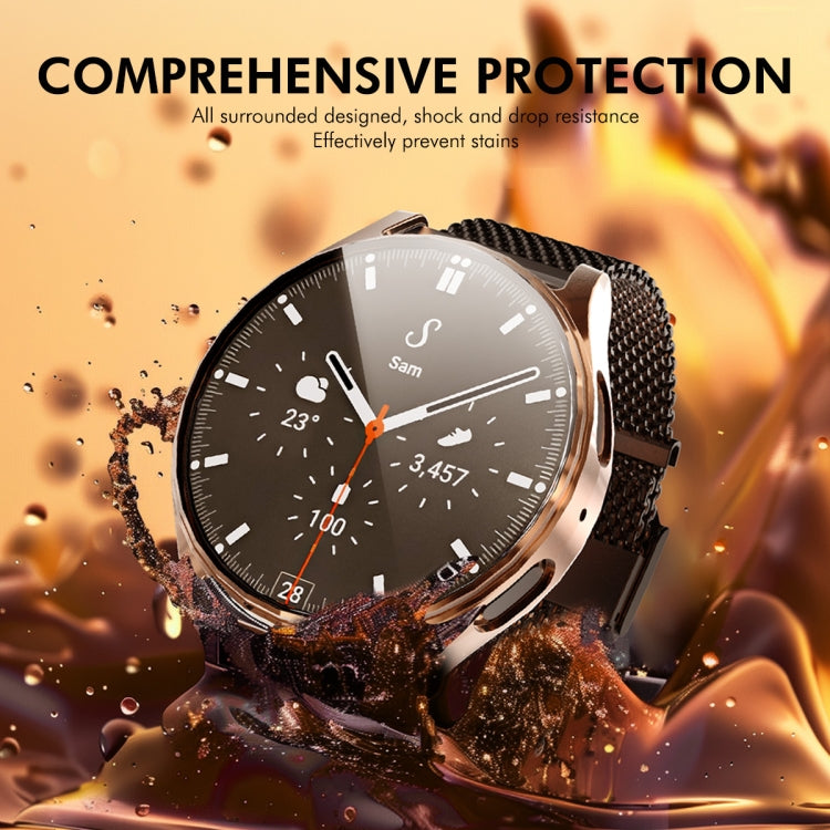 For Samsung Galaxy Watch7 40mm ENKAY Hat-Prince Full Coverage Electroplated Soft TPU Case with Screen Protection(Dark Blue) - Watch Cases by ENKAY | Online Shopping UK | buy2fix