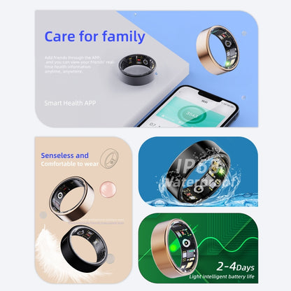 R11M SIZE 8 Smart Ring, Support Heart Rate / Blood Oxygen / Sleep / Multiple Sports Modes(Gold) - Smart Rings / Smart Telephones by buy2fix | Online Shopping UK | buy2fix