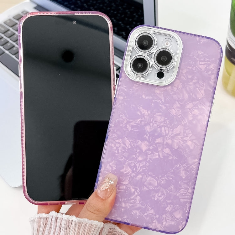 For iPhone 16 Plating Glitter Texture TPU Phone Case with Lens Film(Pink Wrinkles) - iPhone 16 Cases by buy2fix | Online Shopping UK | buy2fix