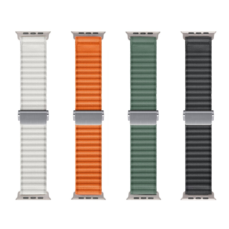 For Apple Watch Ultra 2 49mm Off Road Magnetic Buckle Braided Nylon Watch Band(Army Green) - Watch Bands by buy2fix | Online Shopping UK | buy2fix