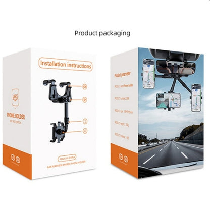 23-H06 Magnetic Phone Bracket Adjustable Angle Car Rearview Mirror Mount Holder - Car Holders by buy2fix | Online Shopping UK | buy2fix