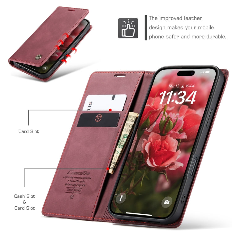 For iPhone 16 Pro CaseMe 013 Multifunctional Horizontal Flip Leather Phone Case(Red) - iPhone 16 Pro Cases by CaseMe | Online Shopping UK | buy2fix