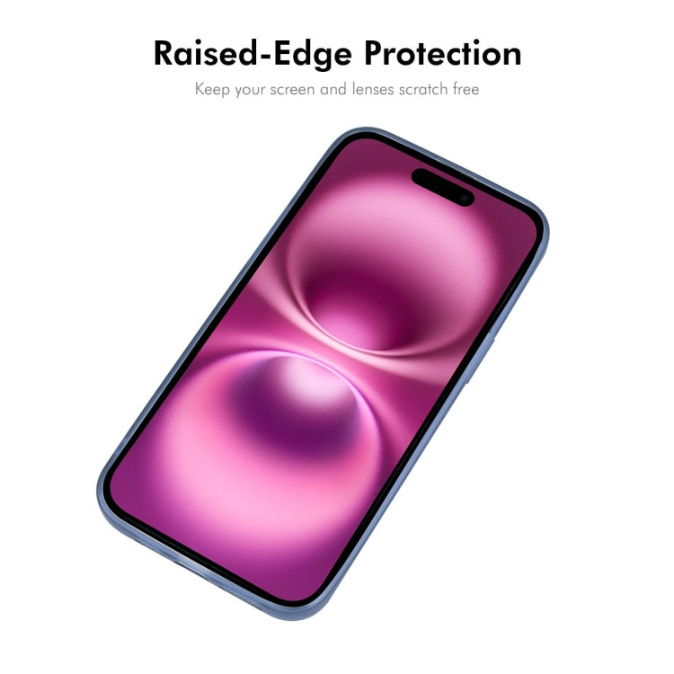 For iPhone 16 ENKAY Hat-Prince Translucent Matte TPU Phone Case with Lens Film + 9H Big Arc Edge Film(Purple) - iPhone 16 Cases by ENKAY | Online Shopping UK | buy2fix