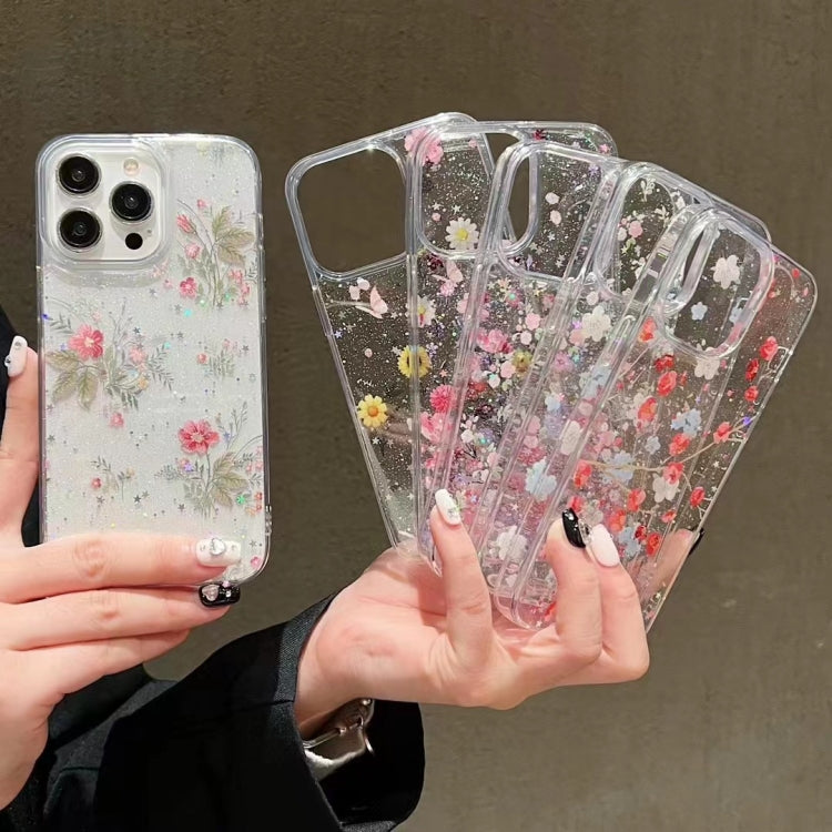 For iPhone 16 Pro Spring Garden Epoxy TPU Phone Case(F04 French Flowers) - iPhone 16 Pro Cases by buy2fix | Online Shopping UK | buy2fix