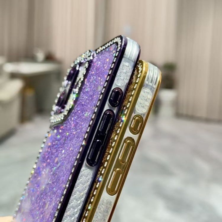 For iPhone 16 Pro Diamond Glitter Sequins TPU Phone Case(Purple) - iPhone 16 Pro Cases by buy2fix | Online Shopping UK | buy2fix