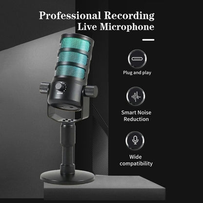 PDO RGB Light Live Streaming Gaming Desktop Noise Reduction Microphone - Microphone by buy2fix | Online Shopping UK | buy2fix