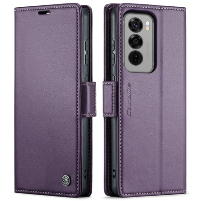 For OPPO Reno12 Pro 5G Global CaseMe 023 Butterfly Buckle Litchi Texture RFID Anti-theft Leather Phone Case(Purple) - Reno12 Pro Cases by CaseMe | Online Shopping UK | buy2fix