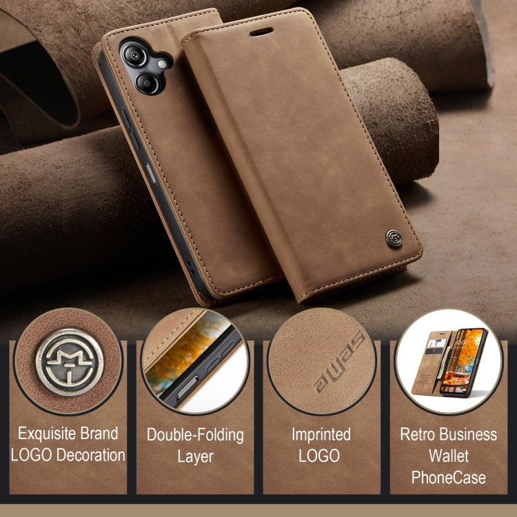 For Samsung Galaxy A06 CaseMe 013 Multifunctional Horizontal Flip Leather Phone Case(Brown) - Galaxy Phone Cases by CaseMe | Online Shopping UK | buy2fix