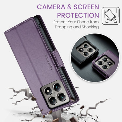 For Xiaomi 14T Pro CaseMe 023 Butterfly Buckle Litchi Texture RFID Anti-theft Leather Phone Case(Purple) - 14T Pro Cases by CaseMe | Online Shopping UK | buy2fix