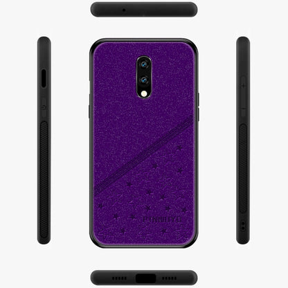 PINWUYO Full Coverage Waterproof Shockproof PC+TPU+PU Protective Case for OnePlus 7(Purple) - OnePlus Cases by PINWUYO | Online Shopping UK | buy2fix