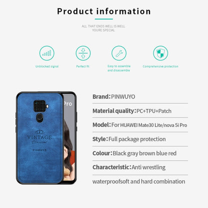 PINWUYO Shockproof Waterproof Full Coverage PC + TPU + Skin Protective Case for Huawei Nova 5i Pro / Mate 30 Lite(Blue) - Huawei Cases by PINWUYO | Online Shopping UK | buy2fix