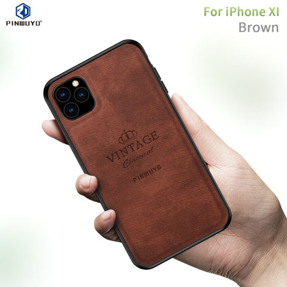 For iPhone 11 Pro PINWUYO Shockproof Waterproof Full Coverage PC + TPU + Skin Protective Case (Brown) - iPhone 11 Pro Cases by PINWUYO | Online Shopping UK | buy2fix