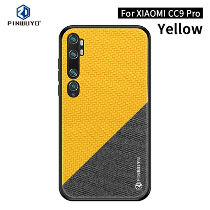 For Xiaomi CC9 Pro / Note10 PINWUYO Rong Series  Shockproof PC + TPU+ Chemical Fiber Cloth Protective Cover(Yellow) - Xiaomi Cases by PINWUYO | Online Shopping UK | buy2fix
