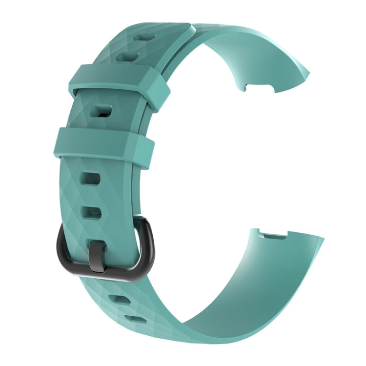 Diamond Pattern Silicone Watch Band for Fitbit Charge 3 Small Size：190*18mm(Light Green) - Watch Bands by buy2fix | Online Shopping UK | buy2fix