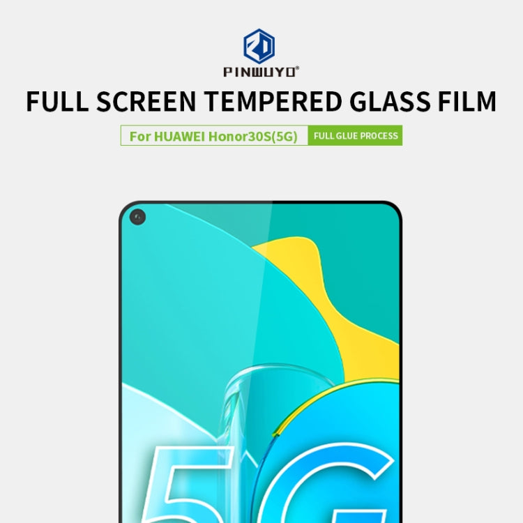 For Huawei Honor 30S 5G PINWUYO 9H 2.5D Full Screen Tempered Glass Film(Black) - Honor Tempered Glass by PINWUYO | Online Shopping UK | buy2fix