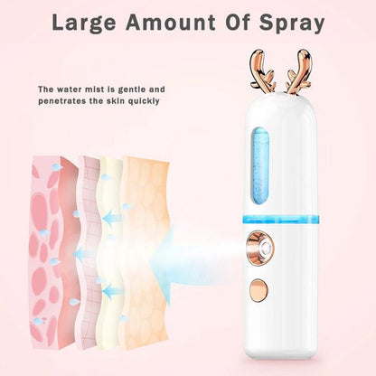 Facial Steamer Nano Spray Water Replenishing Instrument Portable Cold Spray Machine Charging Beauty Instrument Automatic Alcohol Sprayer, Style:Cute Rabbit(White) - Beauty Instrument by buy2fix | Online Shopping UK | buy2fix