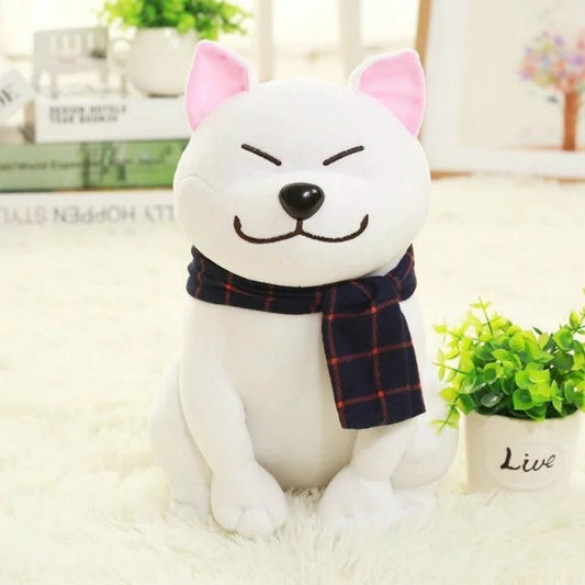 Couple Scarf Shiba Inu Dog Plush Toy, Color: White, Size:45cm - Soft Toys by buy2fix | Online Shopping UK | buy2fix