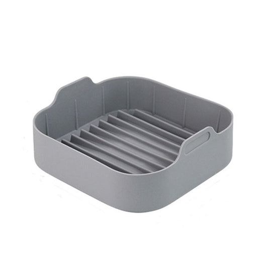 Air Fryer Silicone Grill Pan Accessories, Size: Square 20.5 cm(Gray) - Baking mat & Bakewares by buy2fix | Online Shopping UK | buy2fix