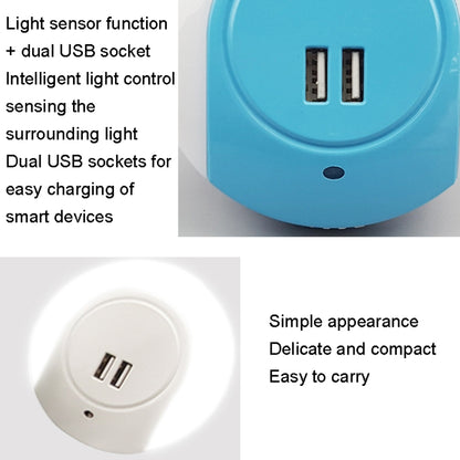A78B LED Night Light With USB Port Intelligent Light Control Sensor Light, Plug:UK Plug(Green) - Sensor LED Lights by buy2fix | Online Shopping UK | buy2fix