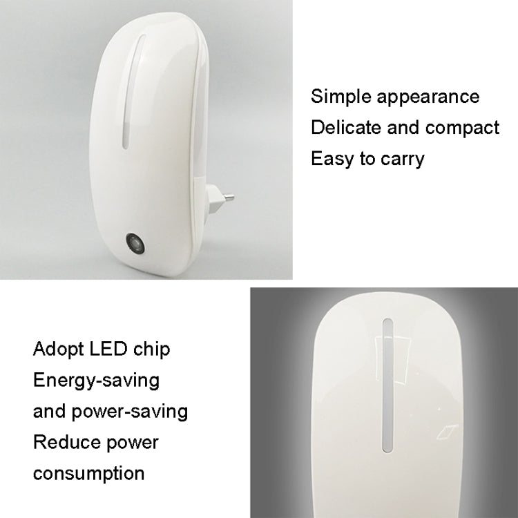 A66 Mouse Type LED Intelligent Light Control Night Light, Plug:EU Plug(White) - Sensor LED Lights by buy2fix | Online Shopping UK | buy2fix