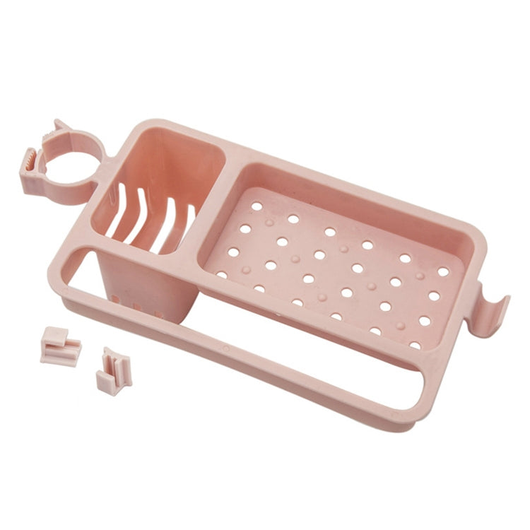 Multifunctional Bathroom Faucet Drain Rack Soap Box Rag Hook(Pink) - Shelves by buy2fix | Online Shopping UK | buy2fix