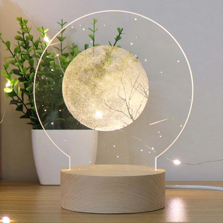 3D Atmosphere Decorative Light Acrylic Inner Carved LED Night Light Creative Girl Table Lamp(Full Moon) - Novelty Lighting by buy2fix | Online Shopping UK | buy2fix