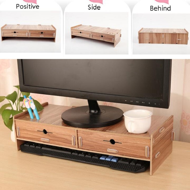 LCD Monitor Increase Rack Wooden Keyboard Rack Desktop Storage Rack Shelf(Sakuragi) - Shelf & Hooks by buy2fix | Online Shopping UK | buy2fix
