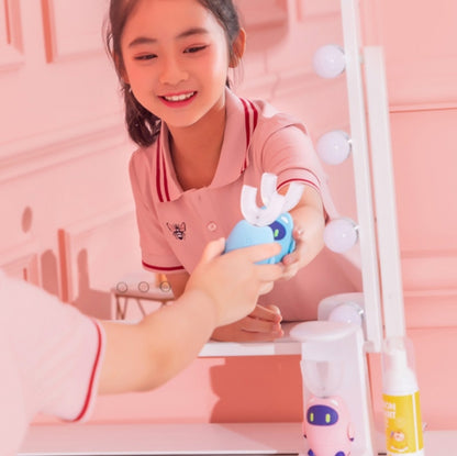 Lanbeibei Children U-Shaped Automatic Electric Toothbrush 2-6 Years Old Home Version (Pink) - Toothbrushes by buy2fix | Online Shopping UK | buy2fix